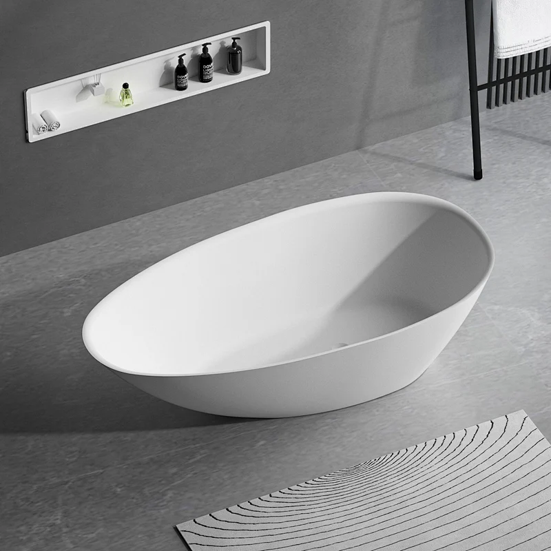 ENSLI - Morden Design Matte White Artificial Stone Freestanding Bathtubs YSL-888